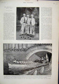Old Antique Print 1894 Czarevitch Celebration Preobrashensky Tennis River 19th