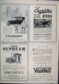 Original Old Antique Print 1912 Motor Car Advert Vauxhall Sunbeam Limousine 20th