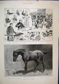 Original Old Antique Print 1894 Earl Rosebery Colt Ladas Men Christian Jubilee