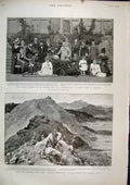 Original Old Antique Print 1897 General Westmacotts Brigade Nahakhi Pass Wedding