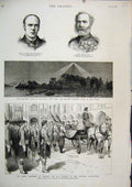 Original Old Antique Print 1885 Queen Windsor Colours Seaforth Highlanders Light