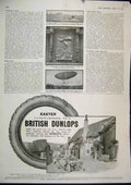 Old Antique Print 1911 British Dunlop Tyres Japanese Army Airship Advert 20th