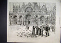Old Antique Print 1889 Greek Royal Wedding Prince Wales Pigeons St. Marks 19th