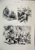 Old Antique Print 1888 Parnell Commission Royal Court Justice Biggar Duel 19th