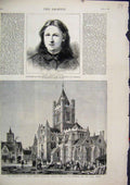 Original Old Antique Print 1878 Restoration Christ Church Cathedral Dublin Synod