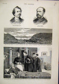 Original Old Antique Print 1883 William Harcourt Wounded Marys Hospital Tchesme