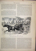 Original Old Antique Print 1870 Graphic America Trotting Eighth Avenue New York
