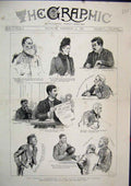 Original Old Antique Print 1888 Parnell Commission Royal Court Justice Walsh