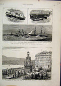 Old Antique Print 1879 Monument Duke Brunswick Geneva Accident Australia 19th