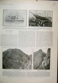 Old Antique Print 1903 Scawfell Disaster Mickledore Ridge Pinnacle Barge 20th