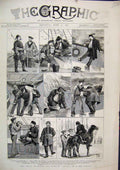 Old Antique Print 1882 Crisis Egypt Turkish Cavass Sea Voyage Horse Music 19th