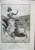 Original Old Antique Print 1901 Advert Lux Cleansing Solution Woman Motor Car
