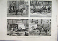 Original Old Antique Print Goods Chattels Removal 1893 Horse Carriage Chasing