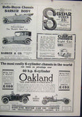 Old Antique Print 1913 Advert Oakland Best Motor Car Sirdar Tyres Barker 20th