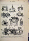 Original Old Antique Print 1882 Princess Louise Marquis Lorne British Columbia