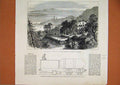 Old Antique Print 1882 Chalet Rosiers Mentone Beaumont Locomotive Train 19th