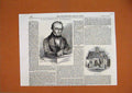 Original Old Antique Print 1846 Parliament Portrait Macaulay Kingsland Chapel