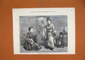 Original Old Antique Print 1874 Japanese Dancing-Girl Practising Music 19th
