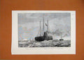 Old Antique Print 1884 Funeral Duke Albany Royal Yacht Osbourne Cherbourg 19th