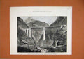 Old Antique Print 1882 Gothard Railway Viaduct Maderan Valley Mountains 19th