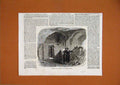 Original Old Antique Print 1856 Interior Monastery George Balaclava Rifle 19th