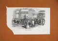 Original Old Antique Print 1847 Ascot Horse Races View Stewards Stand Horses