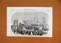 Old Antique Print 1861 Trains Street Railway Bayswater Line Marble Arch 19th