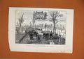Original Old Antique Print 1882 Funeral Longfellow Mount Auburn Cemetry Boston