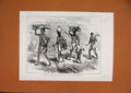 Original Old Antique Print 1876 Lieutenant Cameron Sketch Africa Native Family