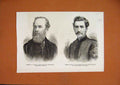 Old Antique Print 1876 Portrait Colonel Sandford Sergeant Pullman Rifle 19th