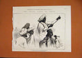Old Antique Print 1876 Performers Villa Belgatchia Calcutta India Sketch 19th