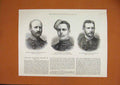Original Old Antique Print 1885 Portrait Alfred Pigott Major Atherton Rudolph
