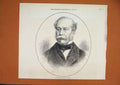Original Old Antique Print 1871 Portrait Late Sir Joshua Walmsley Magistrate