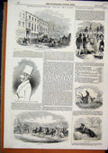 Original Old Antique Print 1844 Northampton Military Steeple-Chase George Earl
