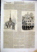 Original Old Antique Print 1861 Cages Tower Lamberti Church John Leyden Munster