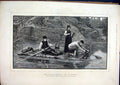 Original Old Antique Print 1881 Trout-Fishing Norway River Boat Nets Victorian