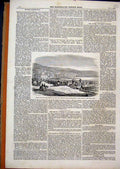Old Antique Print Foundation Stone Fellow Hall New Zealand Wellington1859 19th
