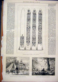 Original Old Antique Print 1877 Cleopatra Needle Inscriptions War Tent Sinankeui