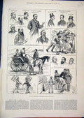 Old Antique Print 1882 Election Sketches North Riding Canvassing Liberal 19th