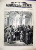 Old Antique Print Lying State Lord Frederick Cavendish 1882 Chapel Family 19th