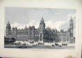 Original Old Antique Print 1884 Government Offices Whitehall War Department 19th