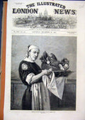 Original Old Antique Print 1871 Waiter Bringing Boars Head Silver Plate 19th