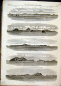 Old Antique Print 1868 Sea Japan Bingo Nada Coast Sikok Osima Harima Nada 19th