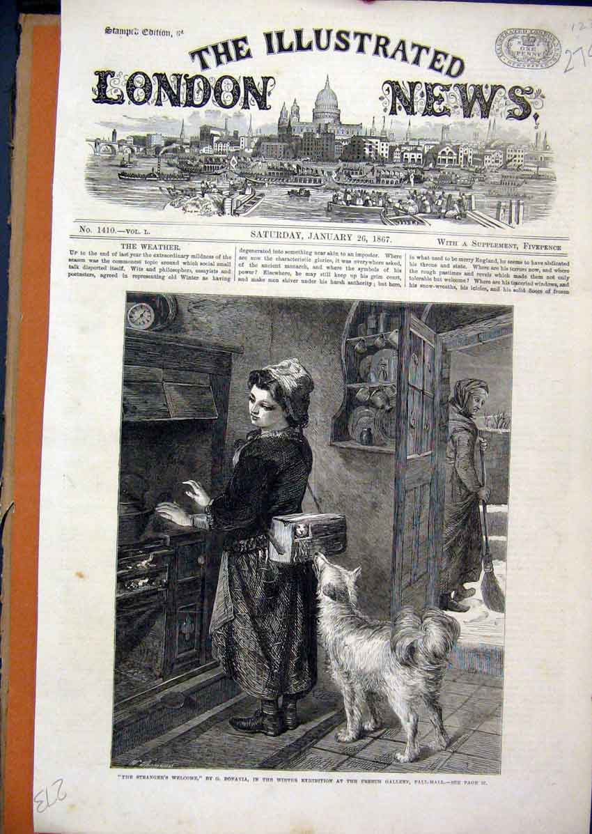 Original Old Antique Print 1870 Office Telegraph Bombay Bay Great Eastern Ship