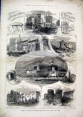 Old Antique Print Royal Archaeological Exeter 1873 Castle Compton Pomeroy 19th