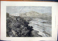 Original Old Antique Print 1876 Jummoo Cashmere Prince Wales Building Mountain