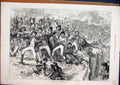 Original Old Antique Print 1875 Goodwood Races People Celebrating Drinking 19th
