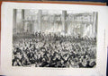 Original Old Antique Print 1877 Dinner Given Mayor Liverpool Banquet People 19th