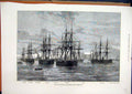 Original Old Antique Print War East British Fleet Ships 1876 Sultan Invincible