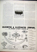 Original Old Antique Print Advert Gsmith Silversmith 1903 Jewellers King Wales